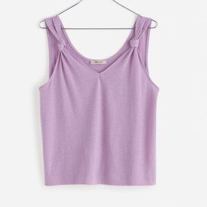 Madewell NWT Knotted-Strap Tank In Subtle Lilac, Size Medium
